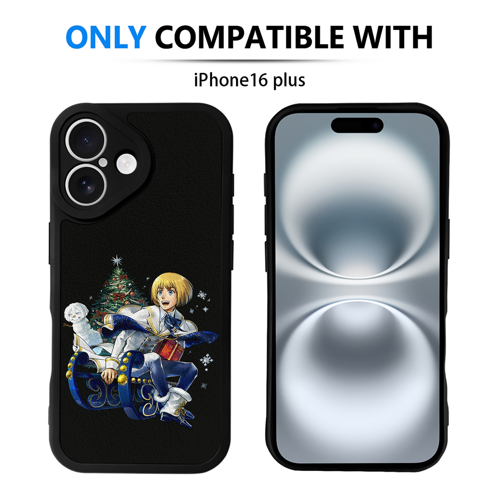 （画像用） 進撃の巨人 アルミン·アルレルト Attack on Titan Armin Arlert 【iPhone 16シリーズ対応】シリコンスマホケース（レザー調） 材質：シリコン
